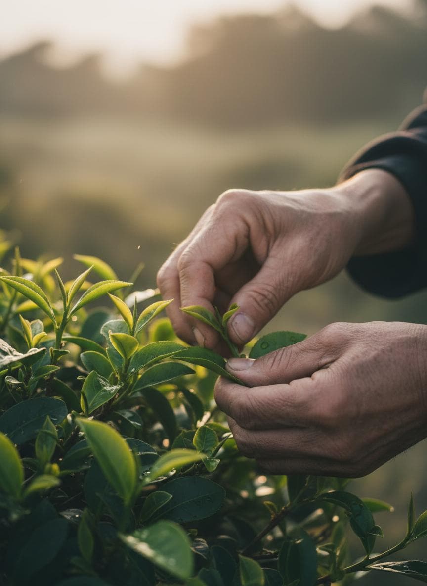 手工摘茶